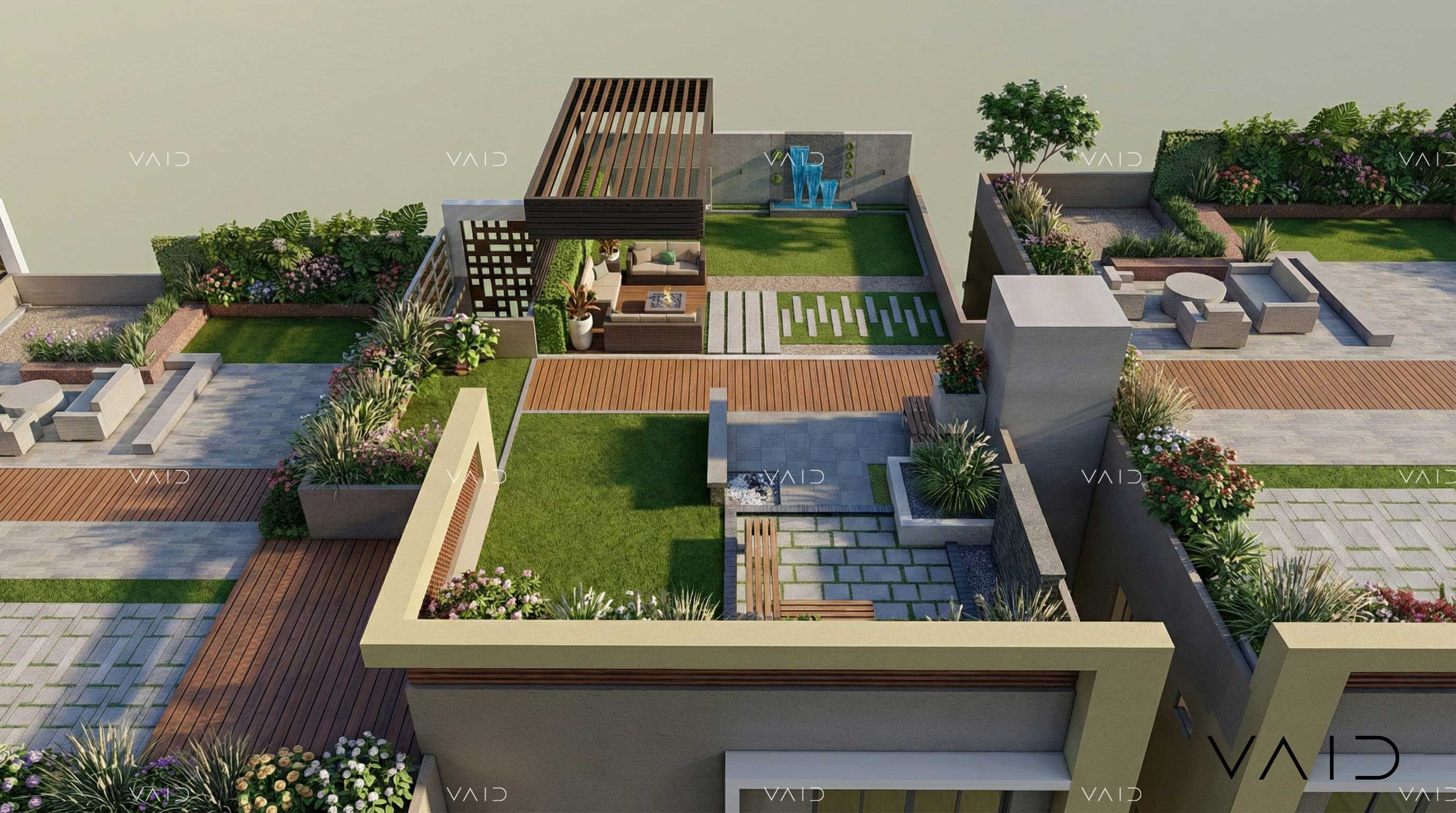 Rooftop landscape design Nandyal apartments